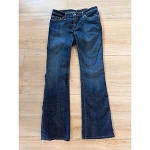 AG Adriano Goldschmied Flare Jeans Dark Wash Low Rise Denim Size 27R Made in USA